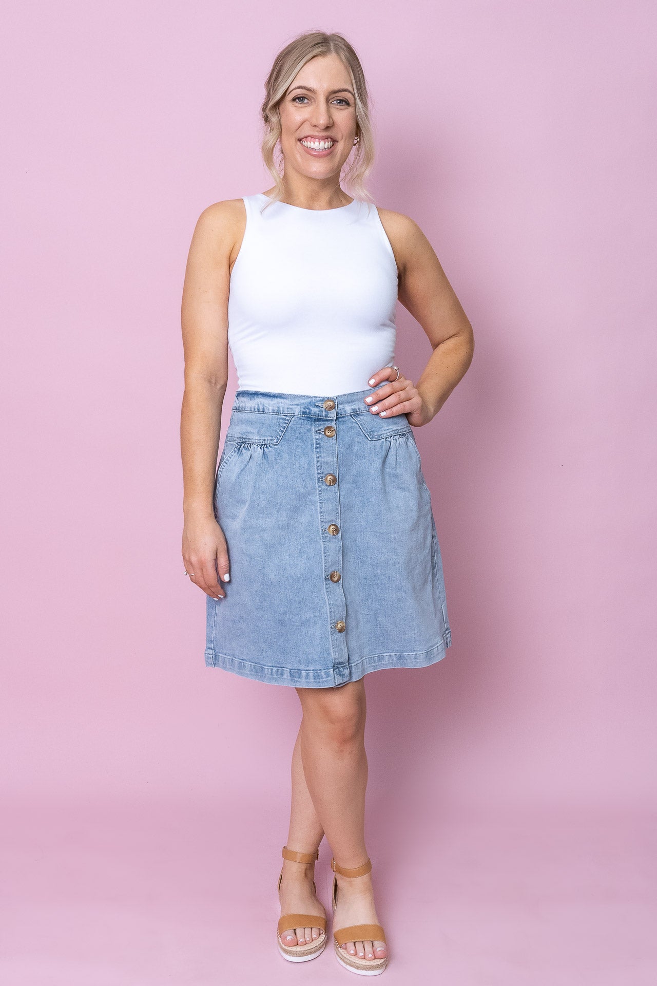 Amanda Skirt in Light Blue - Foxwood – Always Alice