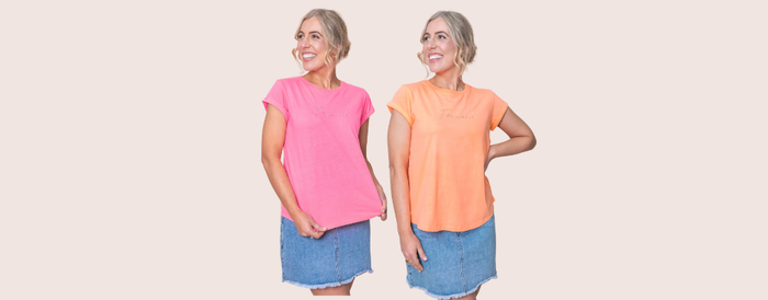 Neon Peach and Rose Tee