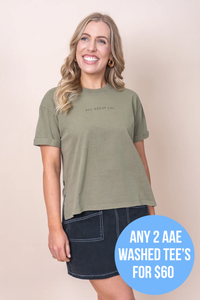 AAE Washed Tee in Khaki - All About Eve