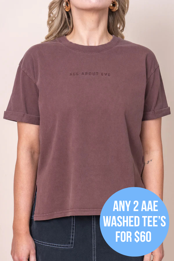 AAE Washed Tee in Brown - All About Eve