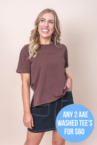 AAE Washed Tee in Brown - All About Eve