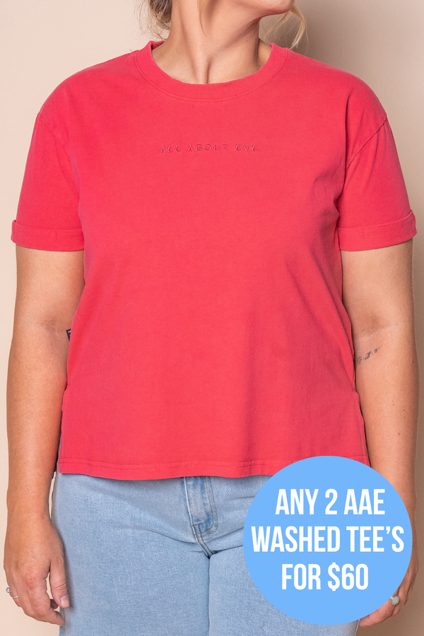 AAE Washed Tee in Berry - All About Eve
