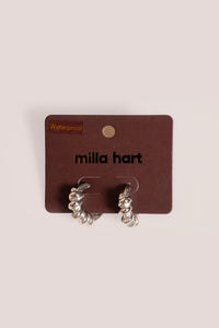 Mea Huggie Earrings in Silver - Milla Hart