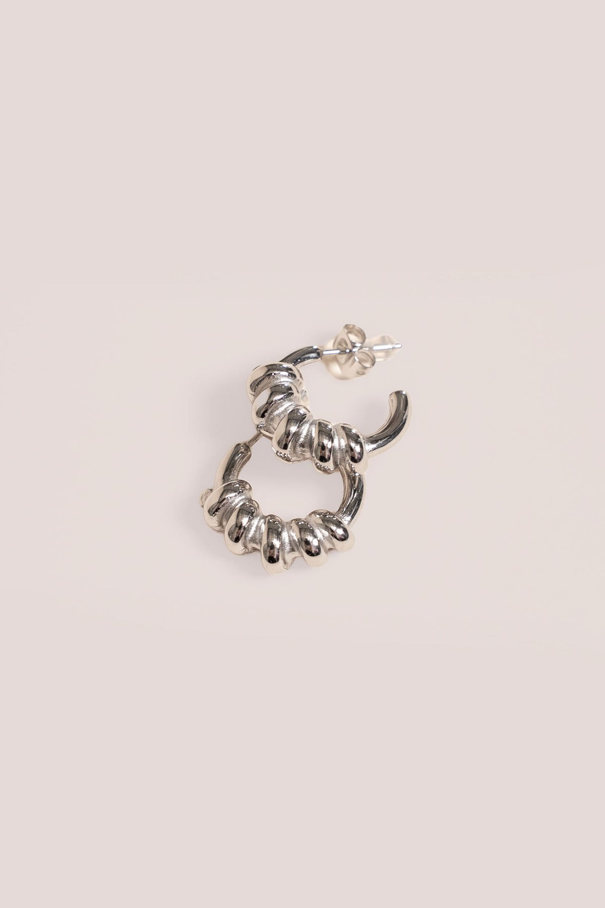 Mea Huggie Earrings in Silver - Milla Hart