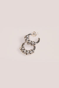 Mea Huggie Earrings in Silver - Milla Hart
