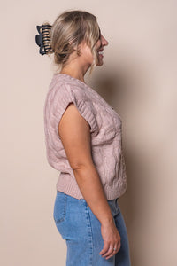 Tilba Knit Vest in Blush Pink