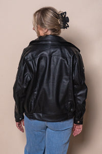 Eloise Faux Leather Jacket in Black