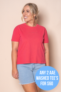 AAE Washed Tee in Berry - All About Eve