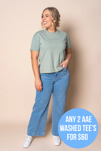 AAE Washed Tee in Sage - All About Eve