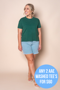 AAE Washed Tee in Forest Green - All About Eve