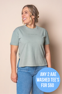 AAE Washed Tee in Sage - All About Eve