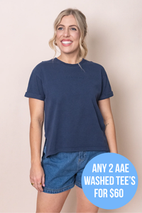 AAE Washed Tee in Navy - All About Eve