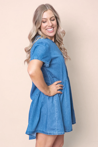 Noelle Dress in Mid Denim