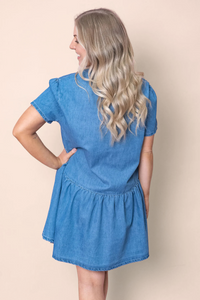 Noelle Dress in Mid Denim