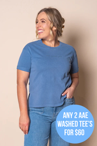 AAE Washed Tee in Denim - All About Eve