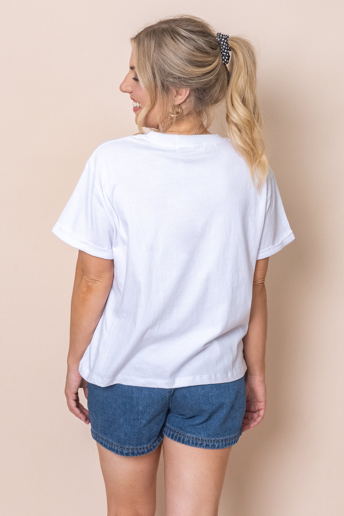 Huntleigh Oversized Tee in White - Foxwood