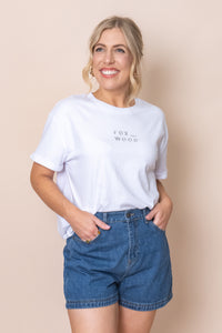 Huntleigh Oversized Tee in White - Foxwood