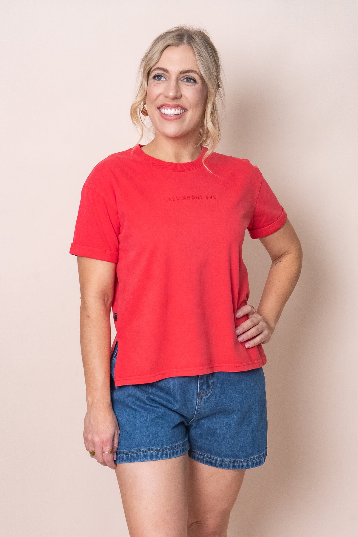 AAE Washed Tee in Red - All About Eve