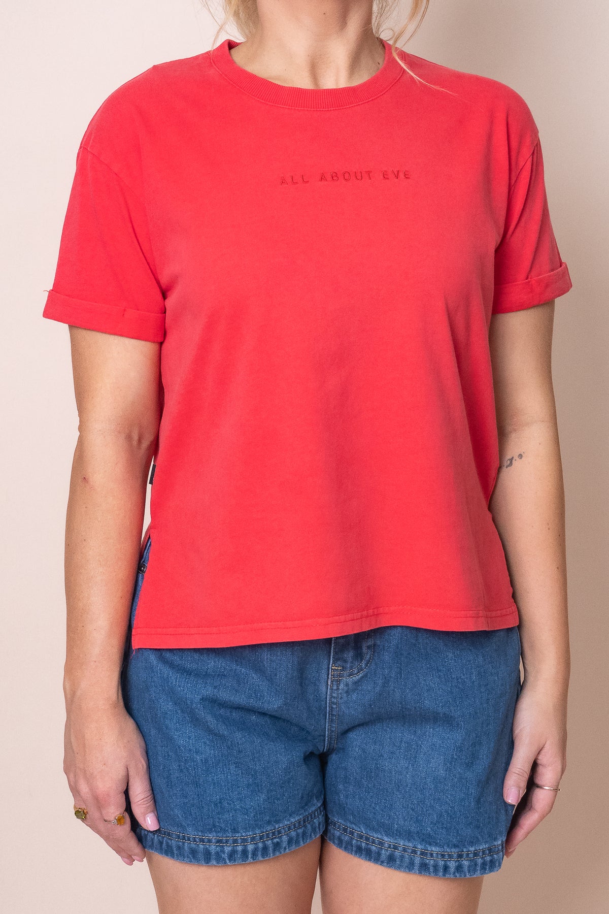 AAE Washed Tee in Red - All About Eve