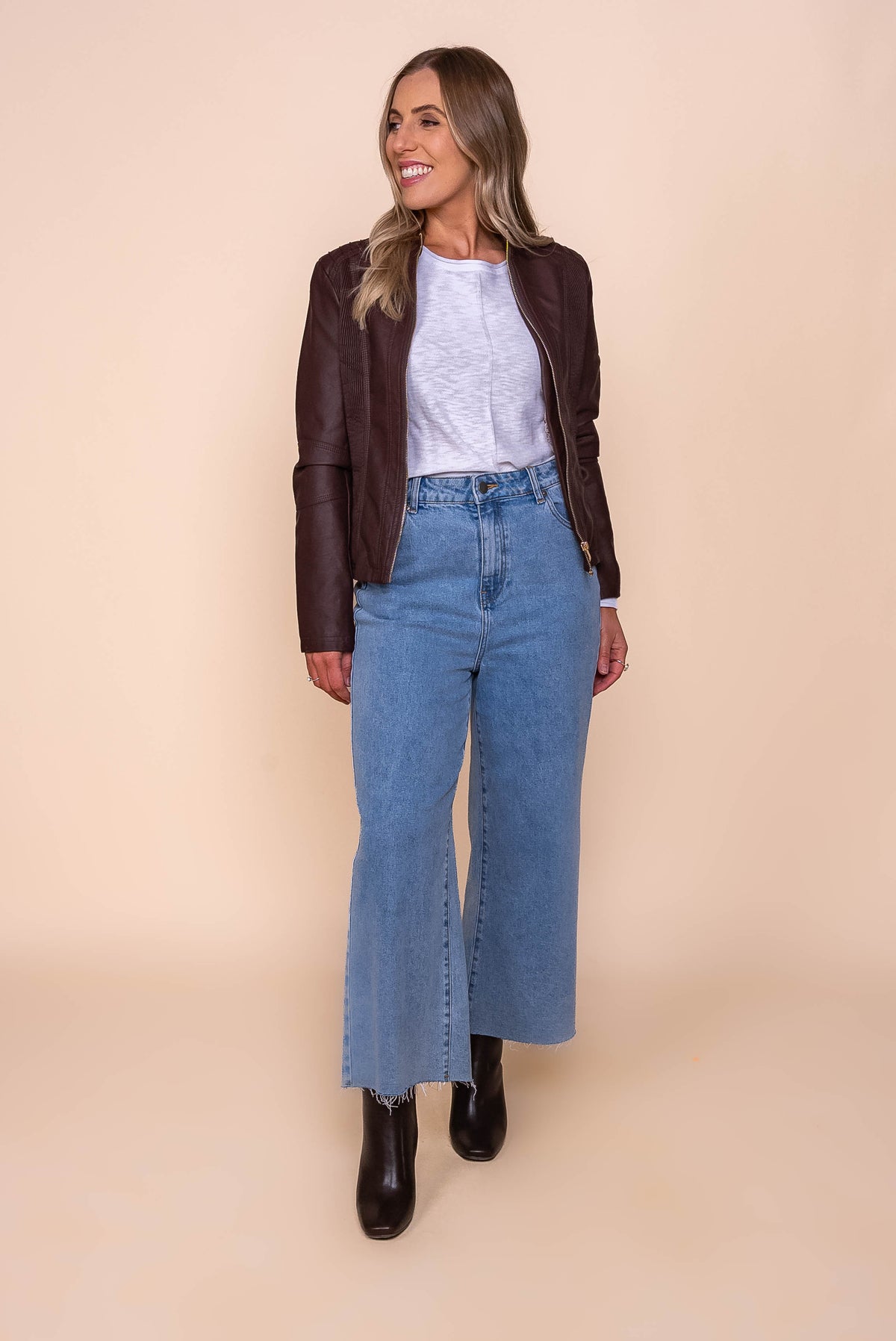 Rosie Café Racer Jacket in Chocolate