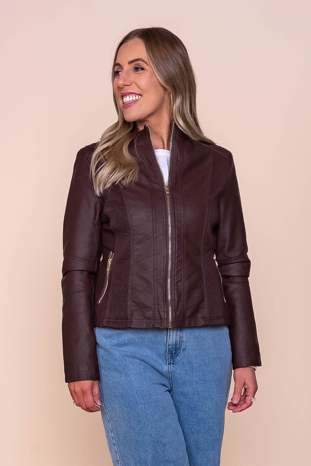 Rosie Café Racer Jacket in Chocolate