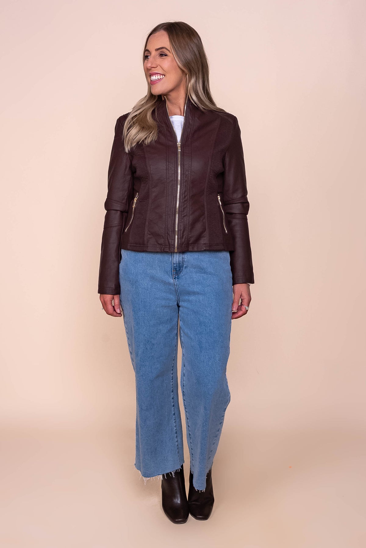 Rosie Café Racer Jacket in Chocolate