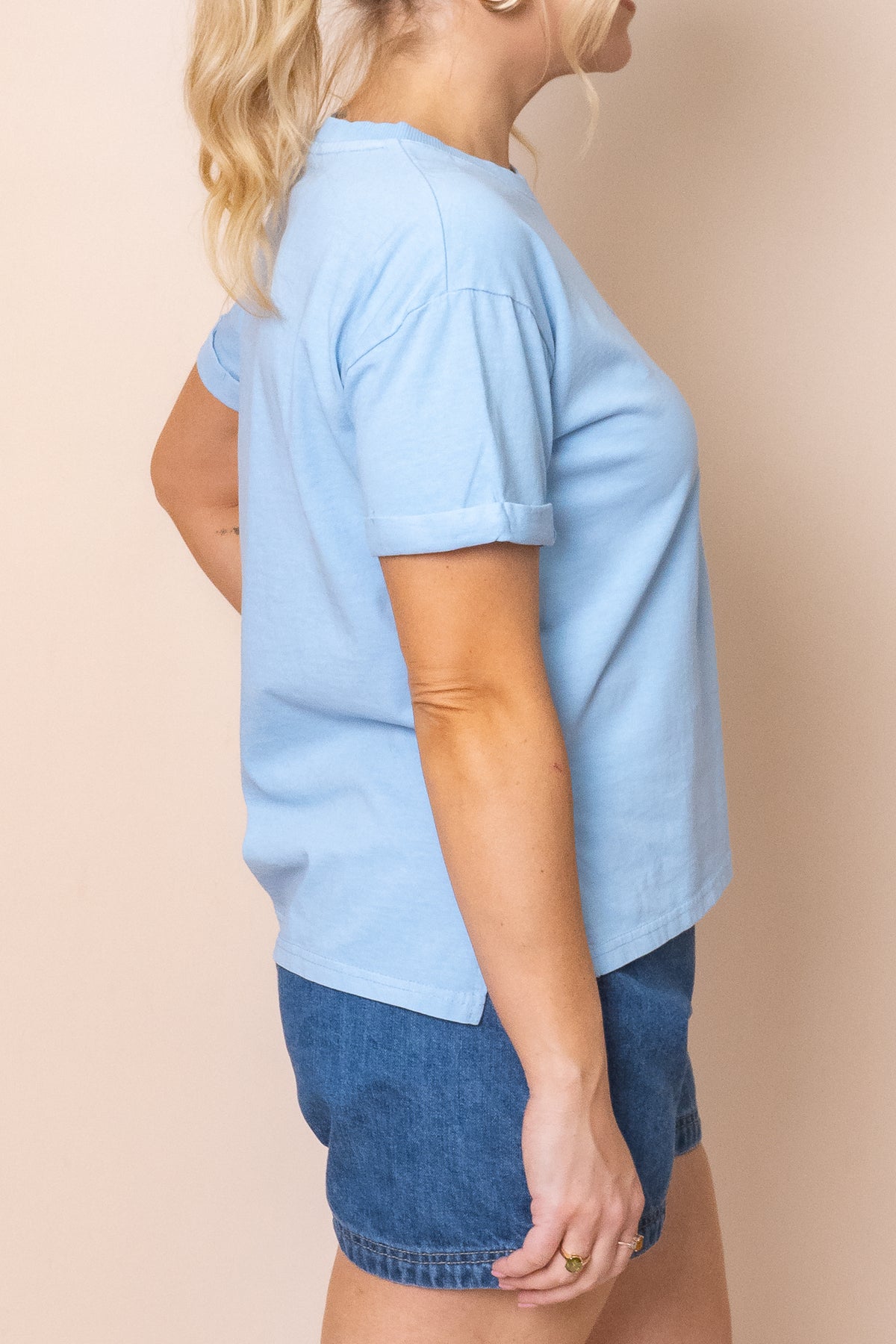 AAE Washed Tee in Ocean Blue - All About Eve