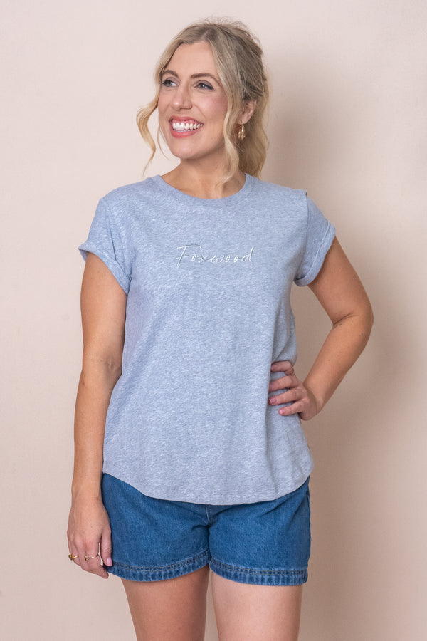 Signature Tee in Grey Marle - Foxwood