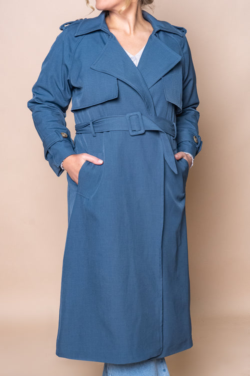 Penny Trench Coat in Blue