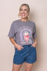 Celestial O/S Tee in Charcoal - All About Eve