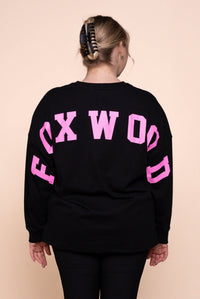Interval Long Sleeve Top in Black/Neon Pink - Foxwood