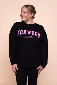 Interval Long Sleeve Top in Black/Neon Pink - Foxwood