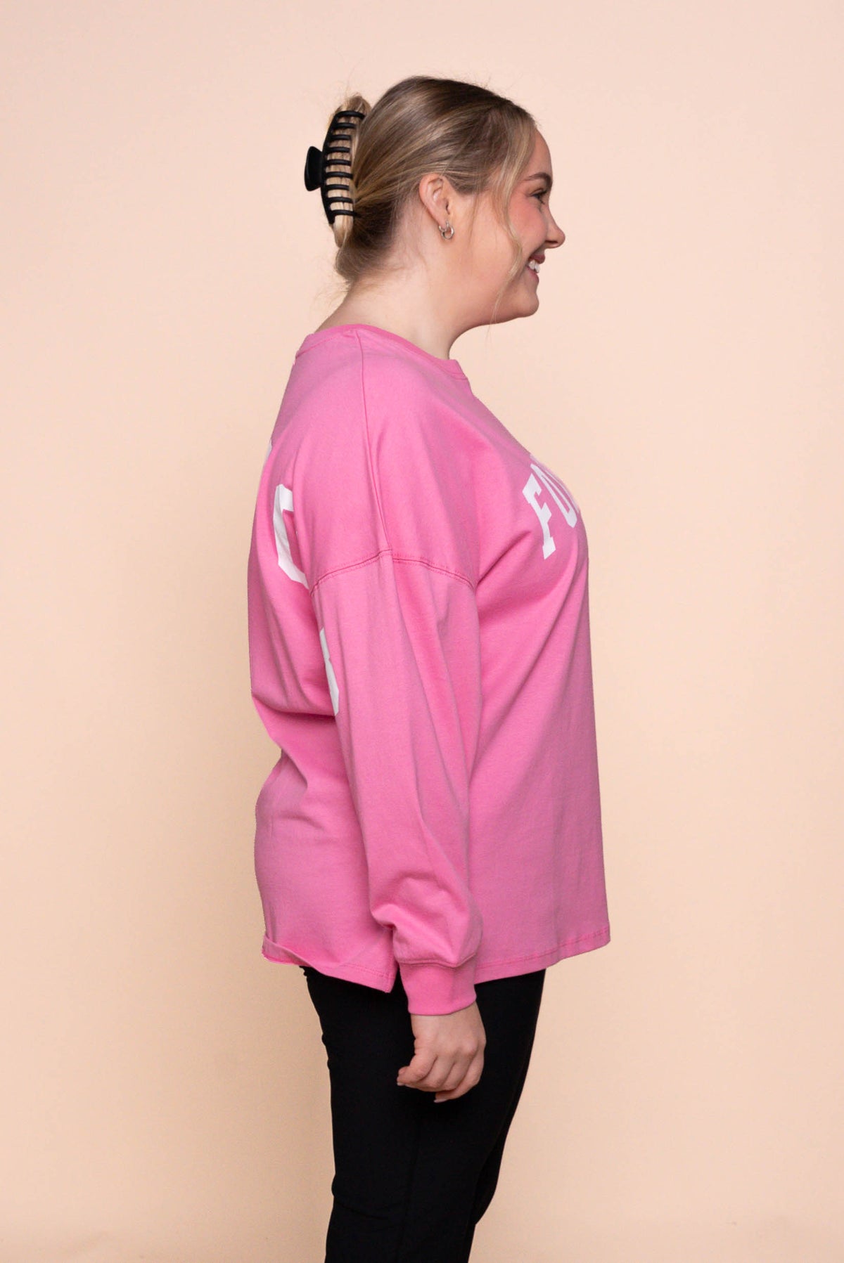 Interval Long Sleeve Top in Bubblegum Pink/White - Foxwood