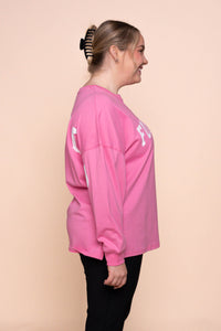 Interval Long Sleeve Top in Bubblegum Pink/White - Foxwood