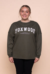 Interval Long Sleeve Top in Khaki/White - Foxwood