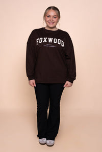 Interval Long Sleeve Top in Coffee Bean/Vintage White - Foxwood