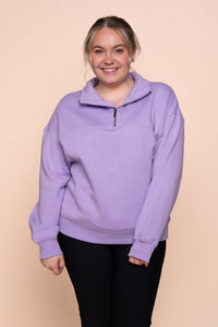 College Zip Crew in Lavender - Foxwood