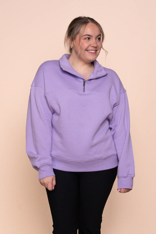 College Zip Crew in Lavender - Foxwood