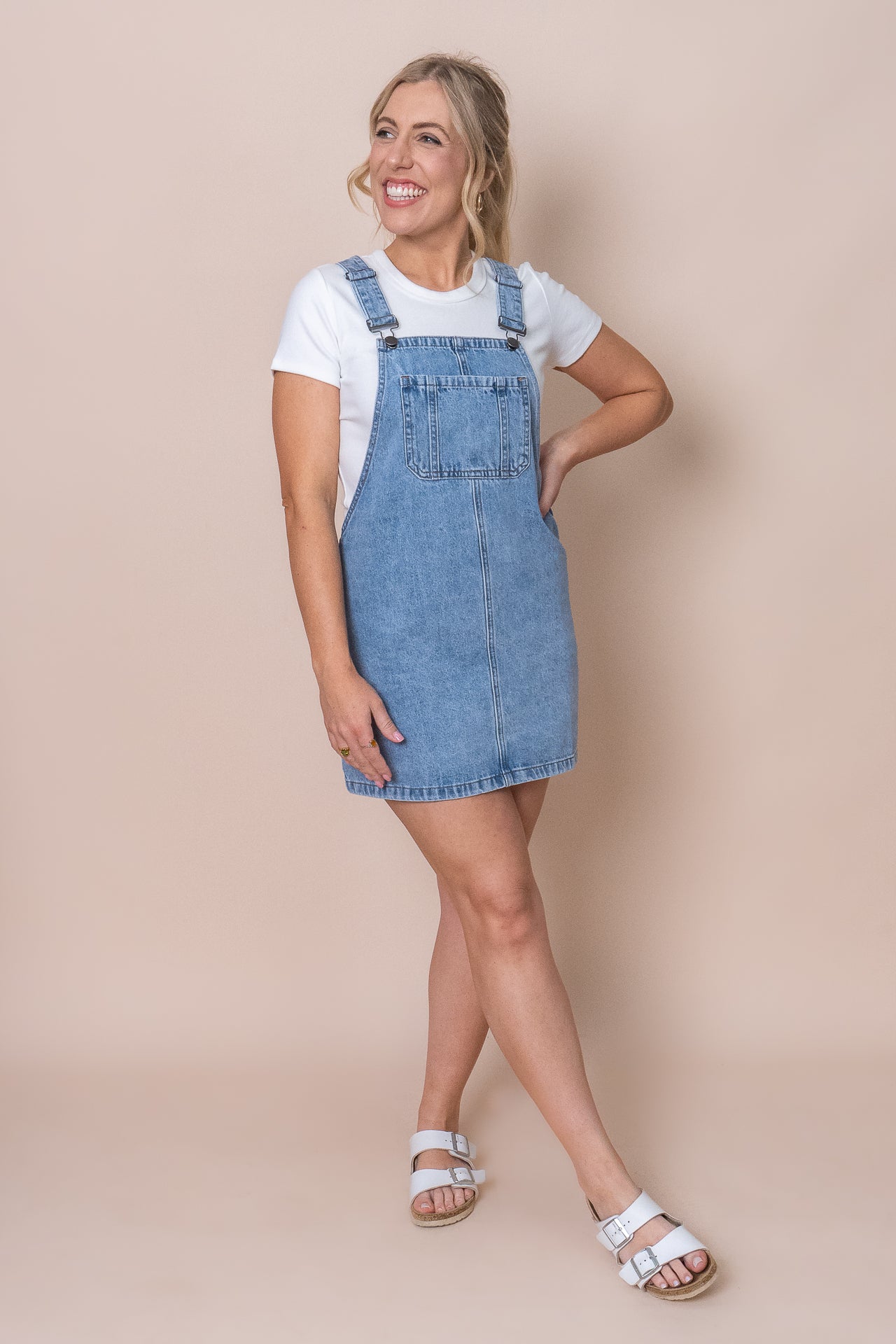 Light blue pinafore best sale