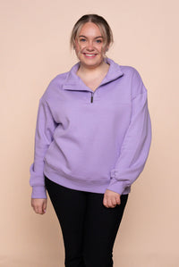 College Zip Crew in Lavender - Foxwood