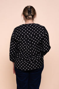 Veronika Polka Dot Top in Black