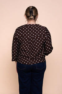 Veronika Polka Dot Top in Chocolate