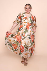 Montanna Midi Dress in Coral