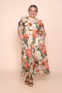 Montanna Midi Dress in Coral