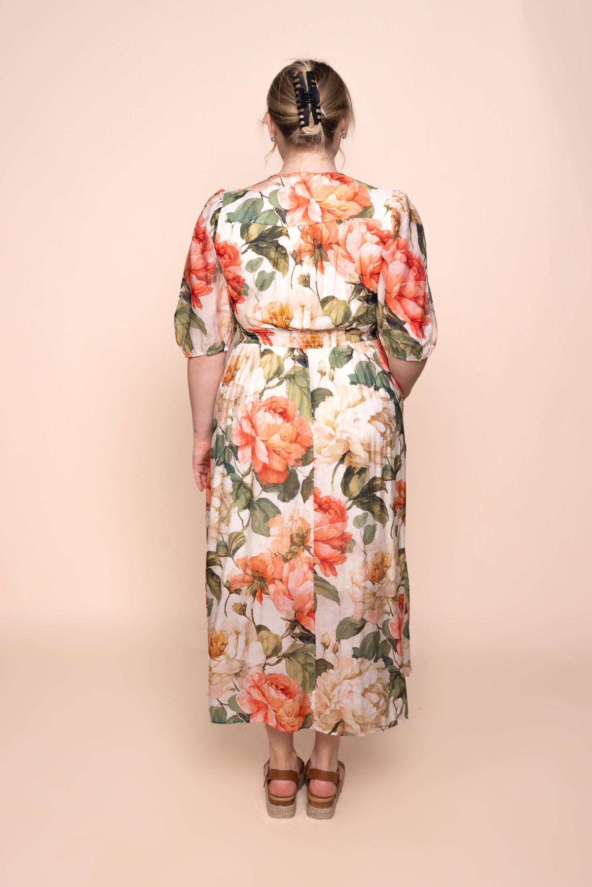 Montanna Midi Dress in Coral