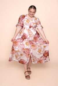 Wisteria Midi Dress in Blush