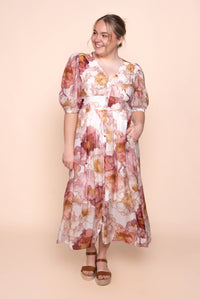 Wisteria Midi Dress in Blush