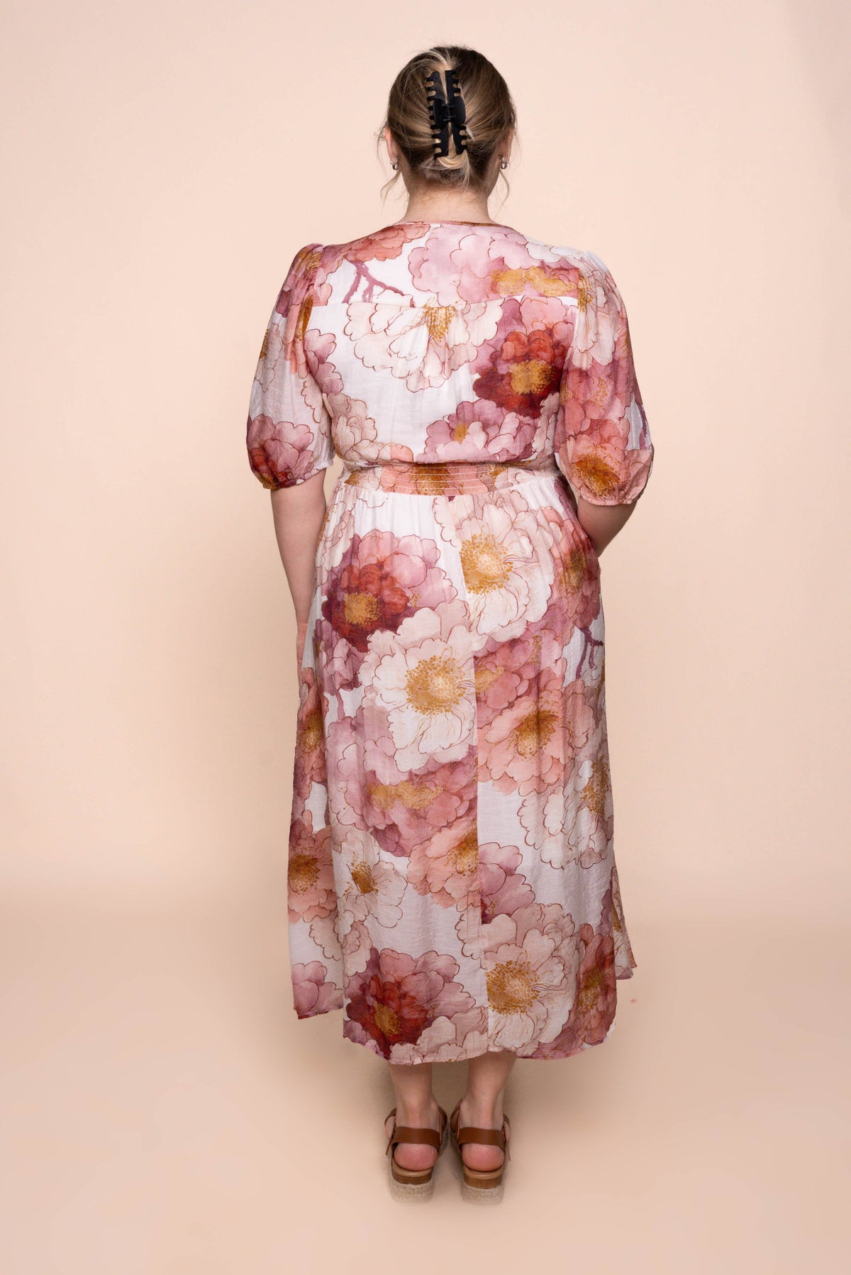 Wisteria Midi Dress in Blush
