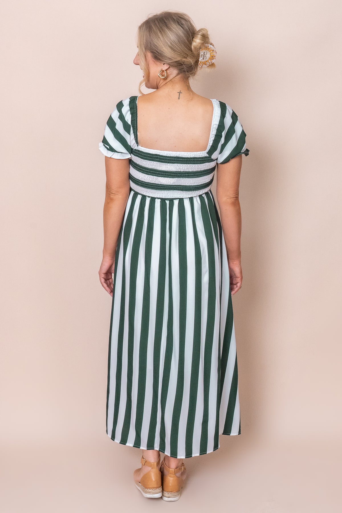 Nelly Dress in Forest Green