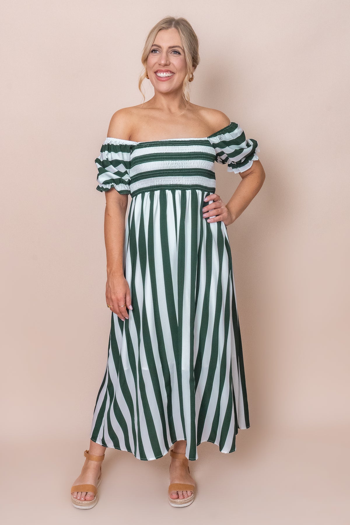 Nelly Dress in Forest Green